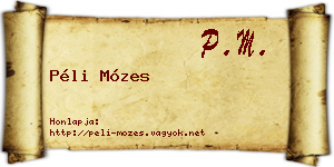 Péli Mózes névjegykártya